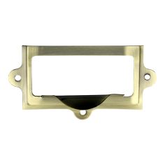 Card  Label Frame With Pull - Antique Brass