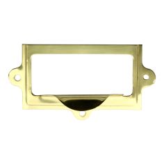 Card / Label Frame With Pull - Polished Brass 