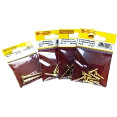 Centurion Packs Of Slotted Brass Round Head Woodscrews