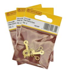 Centurion EB Brass Plated Side Hook & Eyes - Packs of 2