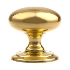 Large Centre Door Knob Polished Brass  - 100mm