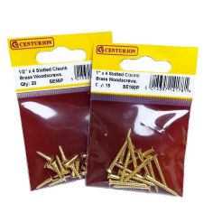 Centurion Packs Of Brass Countersunk Woodscrews