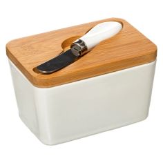 Ceramic Butter Dish with Knife 