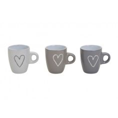 Ceramic Expresso Heart Mugs 7cm - Assorted Colours 