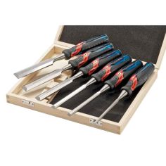 Draper 6pc Soft Grip 'Pound Thru' Bevel Edge Wood Chisel Set