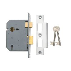 Mortice Lock 3 Lever (3" Chrome) Sashlock