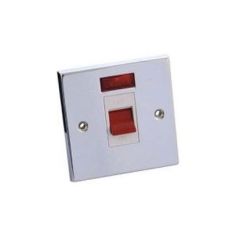 45 Amp 1 Gang Wall Cooker Switch Polished with Neon