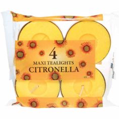 Citronella Maxi Tealights - Pack Of 4