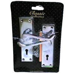 Classic Polished Chrome Scroll Lever Lock Handles