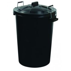 85Lt Clipper Dustbin With Lid - Black