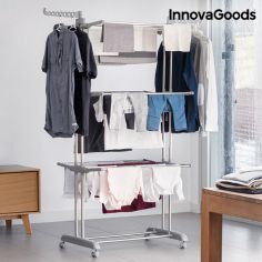 InnovaGoods Folding Rack with Wheels (18 Bars)