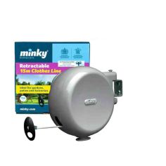 15m Minky Retractable Single PVC Clothes Line 