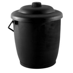 Black Plastic Coal Tub with Lid 