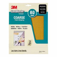 3M Sandblaster™ Coarse Sandpaper - 60 Grit Pack Of 3