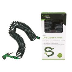 Coil Garden Hose with Spray Nozzle - 15m