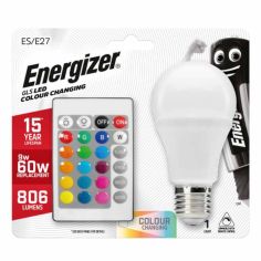 Energizer 9W LED E27 Remote Controlled Colour Changing Bulb