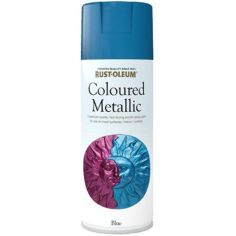 Rust-Oleum Coloured Metallic Indoor / Outdoor Spray Paint - Blue 400ml