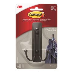 Command™ Matt Black Double Hook - Large - (4lb) 1.8kg
