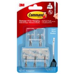 Command Small Clear Wire Hooks with Clear Strips - Pack of 5
