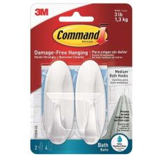 Command Shower Hooks Medium - 2 Hooks / 4 Tabs