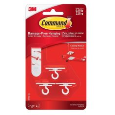 Command Ceiling Hooks - Pack of 3