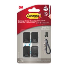 Command Small Metallic Hook Black - Pack of 4