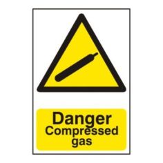 Danger Compressed gas - PVC Sign (200mm x 300mm)