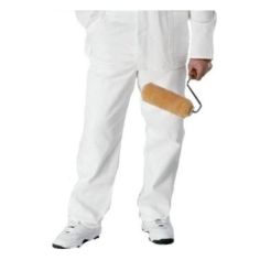 Painters Decorators 100% Cotton White Work Trousers With Kneepad Pockets Size: 38