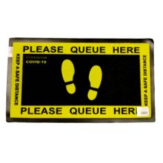 Coronavirus Please Queue Here Floor Mat - 40 x 70cm