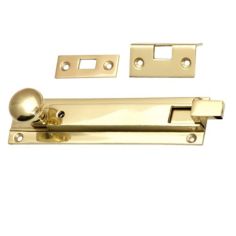 Cranked Locking Bolt 205mm x 39mm - Polished Brass