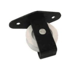 Crompton Single Upright Pulley - Black with White wheel