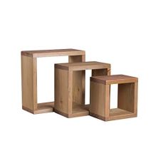 Home Ideas 3 Piece Cube Shelf Kit - Antique Wax Finish