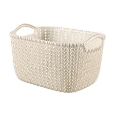 Curver Knit Oasis White Rectangular Basket - 8L