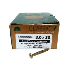 Timco Classic® PZ1 CSK - ZYP Pozi Wood Screws 3.0 x 30mm - Box of 200