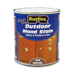 Rustins Satin Quick Dry Outdoor Woodstain - Dark Oak 1L