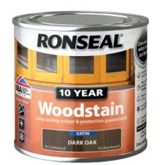 Ronseal Satin 10 Year Woodstain - Dark Oak 250ml