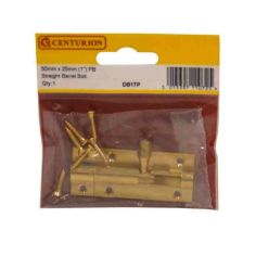 Centurion Brass Straight Barrel Bolt - 50mm x 25mm / 1"