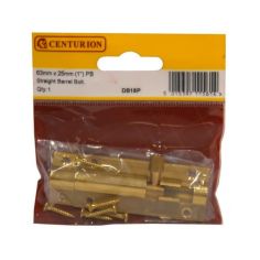 Centurion Brass Straight Barrel Bolt - 63mm x 25mm / 1"