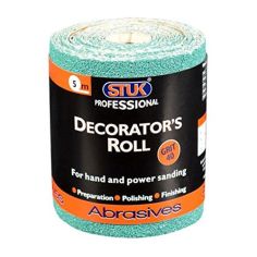 15 mm x 5m 40 Grit Coarse Aluminium Oxide Decorator's Roll - Green