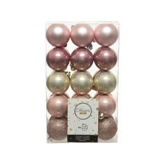 Decoris Shatterproof Pink Mix Baubles - 6cm