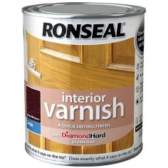 Ronseal Interior Varnish - Satin Deep Mahogany 750ml