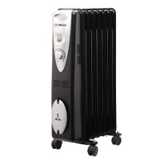 De Vielle Classic Black 1500w 7 Fin Oil Fill Radiator 