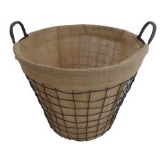 De Vielle Round Lined Metal Log Basket