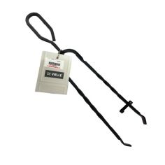 De Vielle Loop Top Black Fire Tongs - 18"