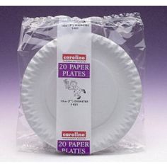 White Paper Plates - 7'' -  Pack of 20