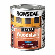 Ronseal 10 Year Satin Wood Stain - Deep Mahogany 750ml