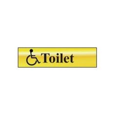 Toilet (with disabled symbol) - Polished Gold Effect (200 x 50mm)
