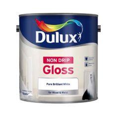 Dulux Non Drip Gloss Paint - Brilliant White 2.5L