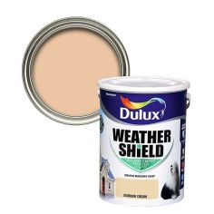 Dulux Weathershield Smooth Matt Masonry paint 5L - Durrow cream