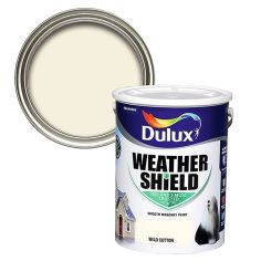Dulux Weathershield Wild cotton Smooth Super matt Masonry Paint 5L
